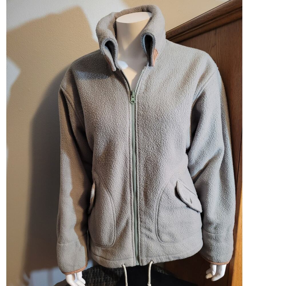 Mulberry Street Sage Green Gray Fleece Jacket Small Retro Gorpcore Cozy Granola